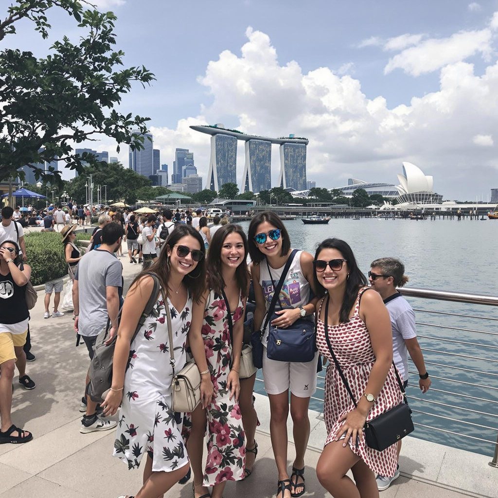Singaporean friends at Sentosa